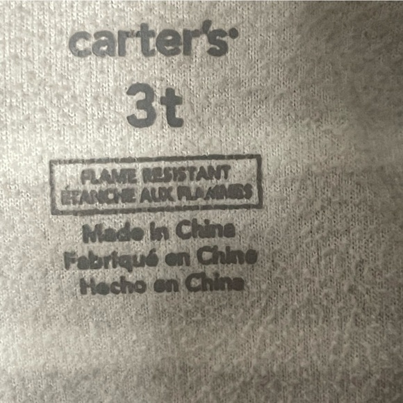 Carters grey and white striped footie pajamas size 3t - Picture 5 of 5